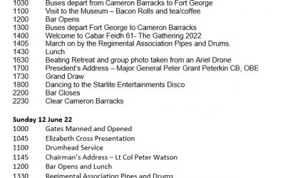 The Gathering – Outline Programme
